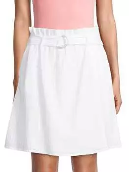 Юбка А - Силуэта Design 365 с поясом, белый