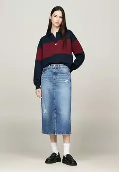 Юбка А-силуэта DISTRESSED FADED Tommy Jeans, сине-серый