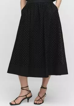 Юбка А-силуэта EVELINA BRODERIE ANGLAISE STOCKH LM, черный