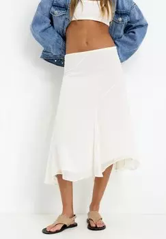 Юбка А-силуэта FLOWING PULL&BEAR, белый