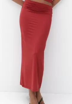 Юбка А-силуэта GATHERED - MIDI PULL&BEAR, цвет Berry