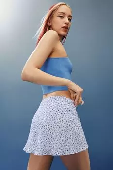Юбка А-силуэта H&amp;M, белые/синие цветы