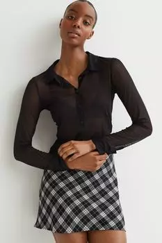 Юбка А-силуэта H&amp;M, черный/белый в клетку