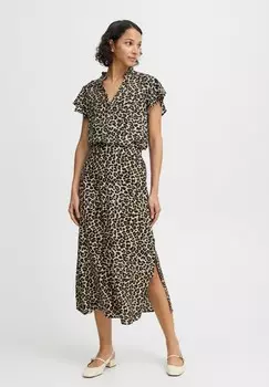 Юбка А-силуэта HINVA LEOPARD b.young, коричневый