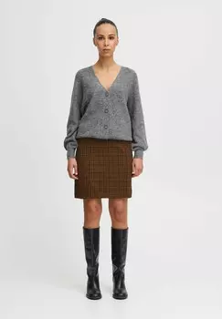 Юбка А-силуэта ICHI, коричневый