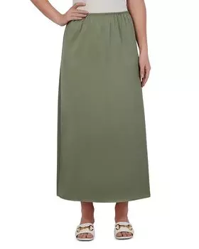 Юбка А-силуэта из атласа Point, зеленый