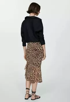 Юбка А-силуэта LEO Mango, черный