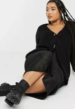 Юбка А-силуэта LEOPARD PRINT Yours Clothing, антрацит