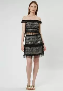 Юбка А-силуэта LINED INFLUENCER, черный