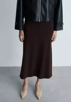 Юбка А-силуэта Mango, коричневый