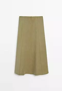 Юбка А-силуэта Massimo Dutti, хаки