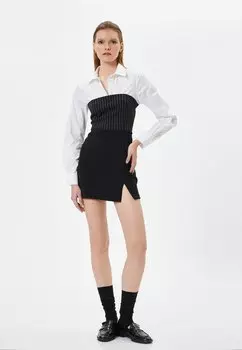 Юбка А-силуэта Medium Rise Slit Koton, черная