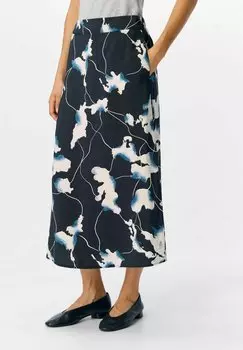 Юбка А-силуэта MIDI PRINT Object, черный