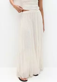 Юбка А-силуэта MIDI PULL&BEAR, бежевый