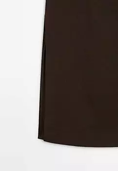 Юбка А-силуэта MIDI WITH DRAWSTRING DETAIL Massimo Dutti, темно-коричневый
