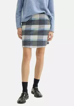 Юбка А-силуэта MIT KAROMUSTER TOM TAILOR, цвет Mottled Royal Blue