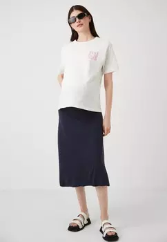 Юбка А-силуэта MLALISON A LINE MIDI SKIRT MAMALICIOUS, темно-синий