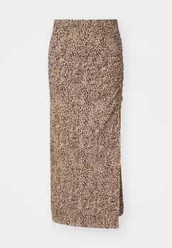 Юбка А-силуэта NMDESTINY RUCHING SKIRT Noisy May, бежевый