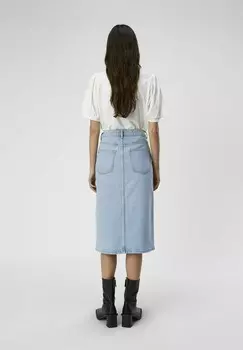 Юбка А-силуэта OBJELLEN MW MIDI NOOS Object, светло-голубой деним