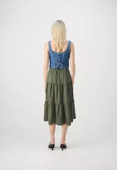 Юбка А-силуэта ONLNOELLE MIDI STRING SKIRT ONLY, оливковый