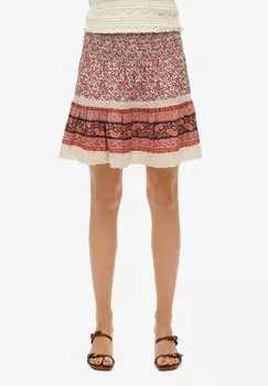 Юбка А-силуэта PATCHWORK - Mini skirt Superdry, розовый