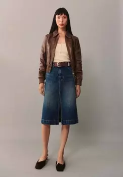 Юбка А-силуэта PAULA Mango, темно-синий