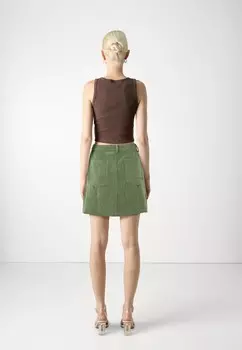 Юбка А-силуэта PCEFFI SKIRT Pieces, оливковый