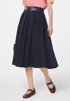 Юбка А-силуэта Pleated skirt Rodier, темно-синий