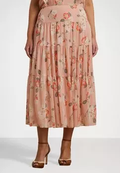 Юбка А-силуэта POLYESTER CRINKLE SKIRT Lauren Ralph Lauren Woman, розовый