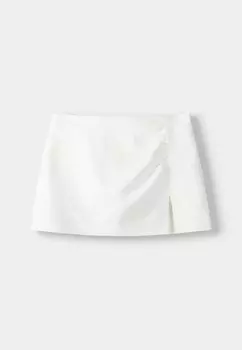 Юбка А-силуэта Ponte Di Roma With Gathered Detail Bershka, бежевый