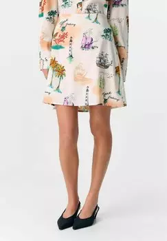 Юбка А-силуэта PRINT Object, кремовый