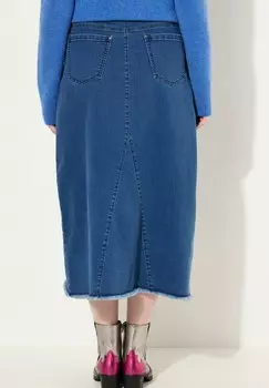 Юбка А-силуэта RAW HEM Ulla Popken, синий деним