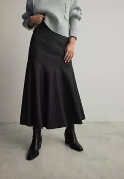 Юбка А-силуэта REGULAR FIT-FLUTED MIDI Next, черный