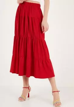 Юбка А-силуэта Regular Fit LELA, красная