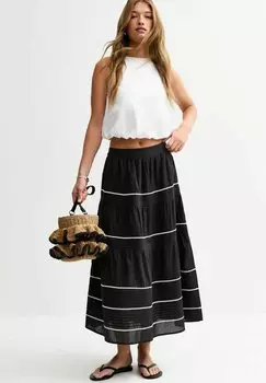 Юбка А-силуэта RIC RAC TIERED MIDI New Look, черный