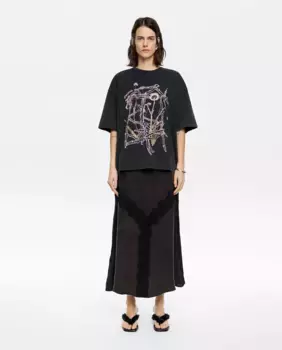 Юбка А-силуэта с кружевом Bimba y Lola, черный