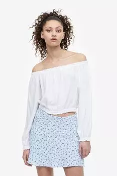 Юбка А-силуэта с рисунком H&M, голубой/цветочный