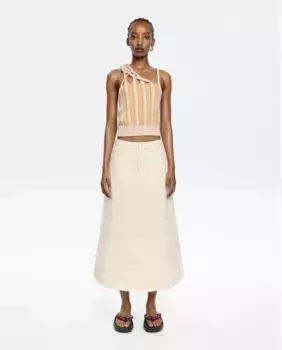 Юбка А-силуэта с вышивкой Bimba y Lola, бежевый