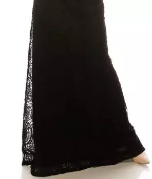 Юбка А-силуэта с завышенной талией и розеткой черного цвета Adrianna Papell