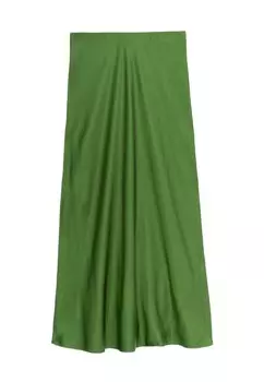 Юбка А-силуэта SATIN SLIP Marks & Spencer, зеленый
