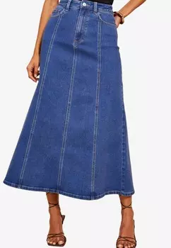 Юбка А-силуэта SEAM DETAIL FLARED REGULAR FIT Friends Like These, синий деним