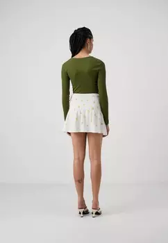 Юбка А-силуэта SHORT SMOCK SKIRT Gina Tricot, белый