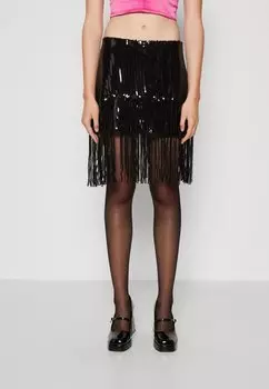 Юбка А-силуэта SOMETHINGNEW, черный