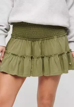Юбка А-силуэта TIERED Superdry, хаки