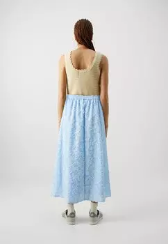 Юбка А-силуэта Vikavi Midi Skirt VILA, синий Кентукки