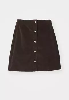 Юбка А-силуэта VMCETTA SKATER Vero Moda Curve, темно-коричневый