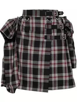 Юбка А-силуэта в клетку Noir Kei Ninomiya, черный
