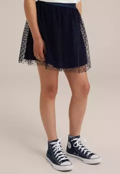 Юбка А-силуэта WE Fashion, темно-синий