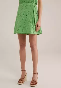 Юбка А-силуэта WE Fashion, зеленая