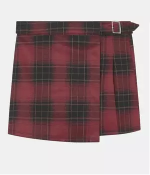 Юбка Abercrombie & Fitch Pleated Wrap Skort, черный, красный